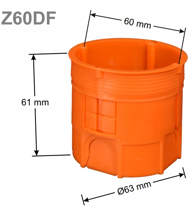 

Puszka elektryczna podtynk. Z60DF 63x60x61mm 4 szt