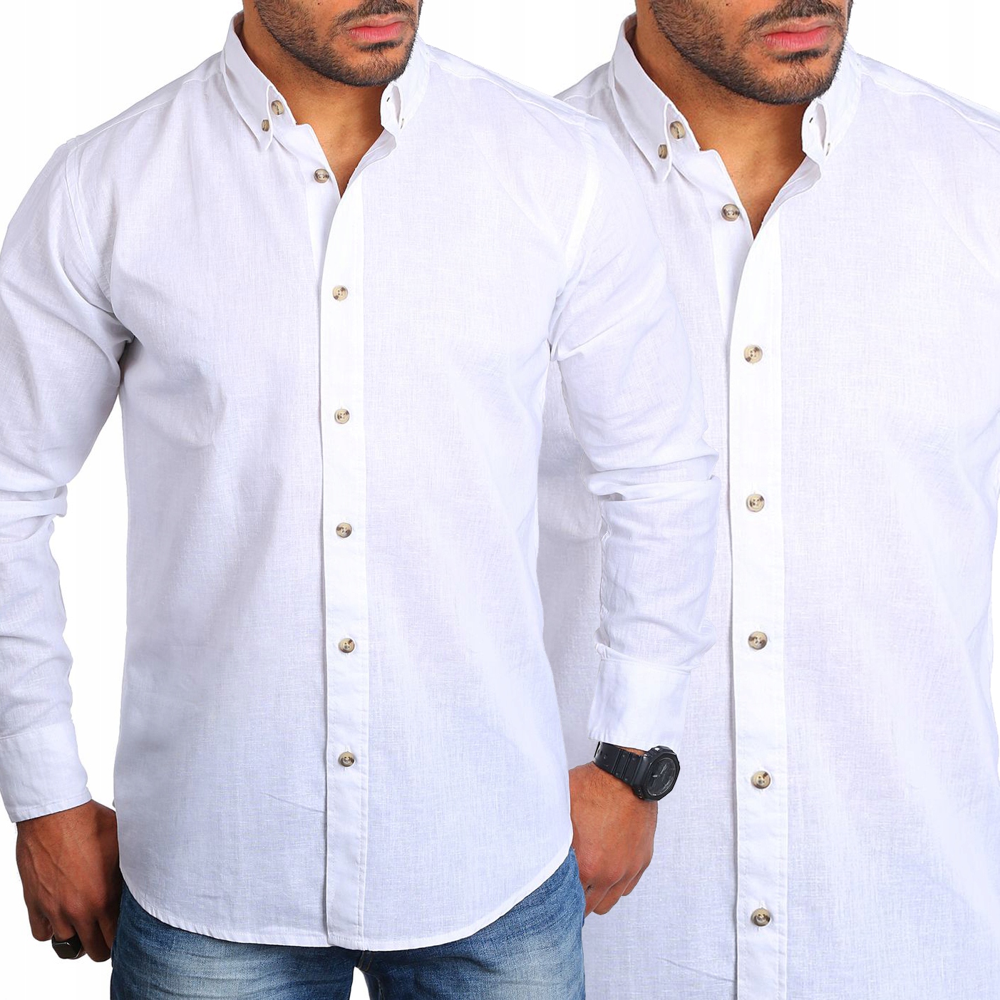 Pánská lněná košile Klasická každodenní Len