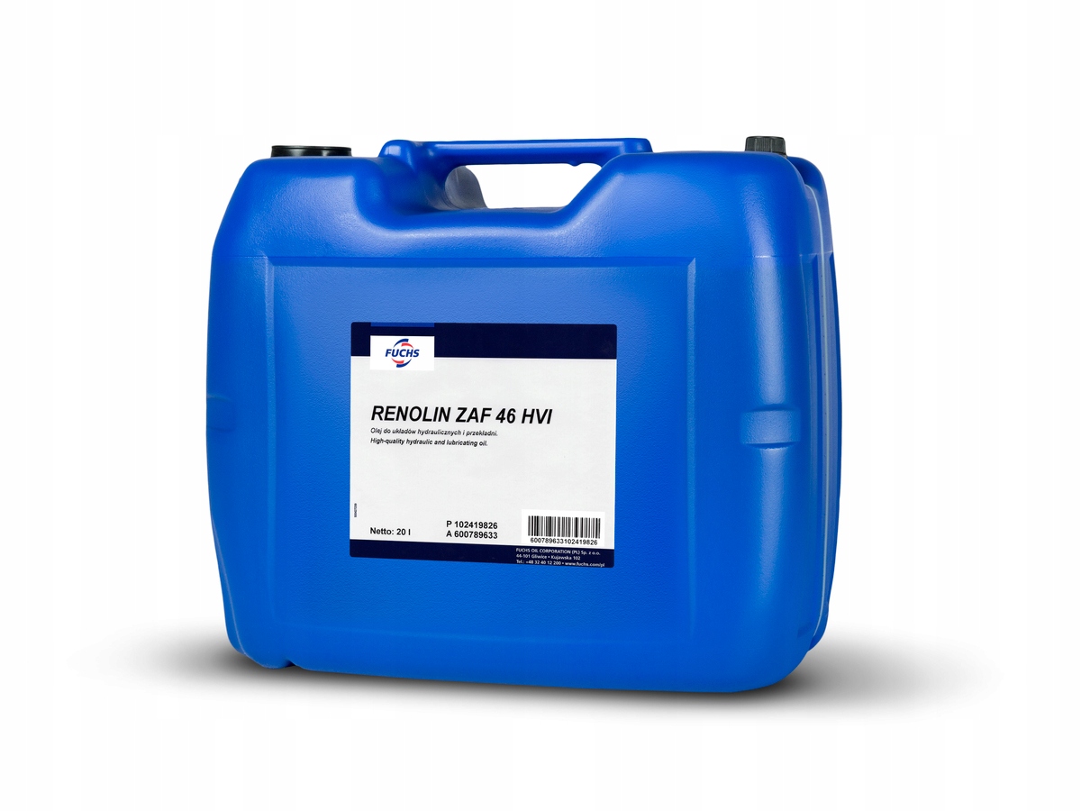 FUCHS RENOLIN ZAF 46 HVI 20L. ГИДРАВЛИЧЕСКОЕ МАСЛО