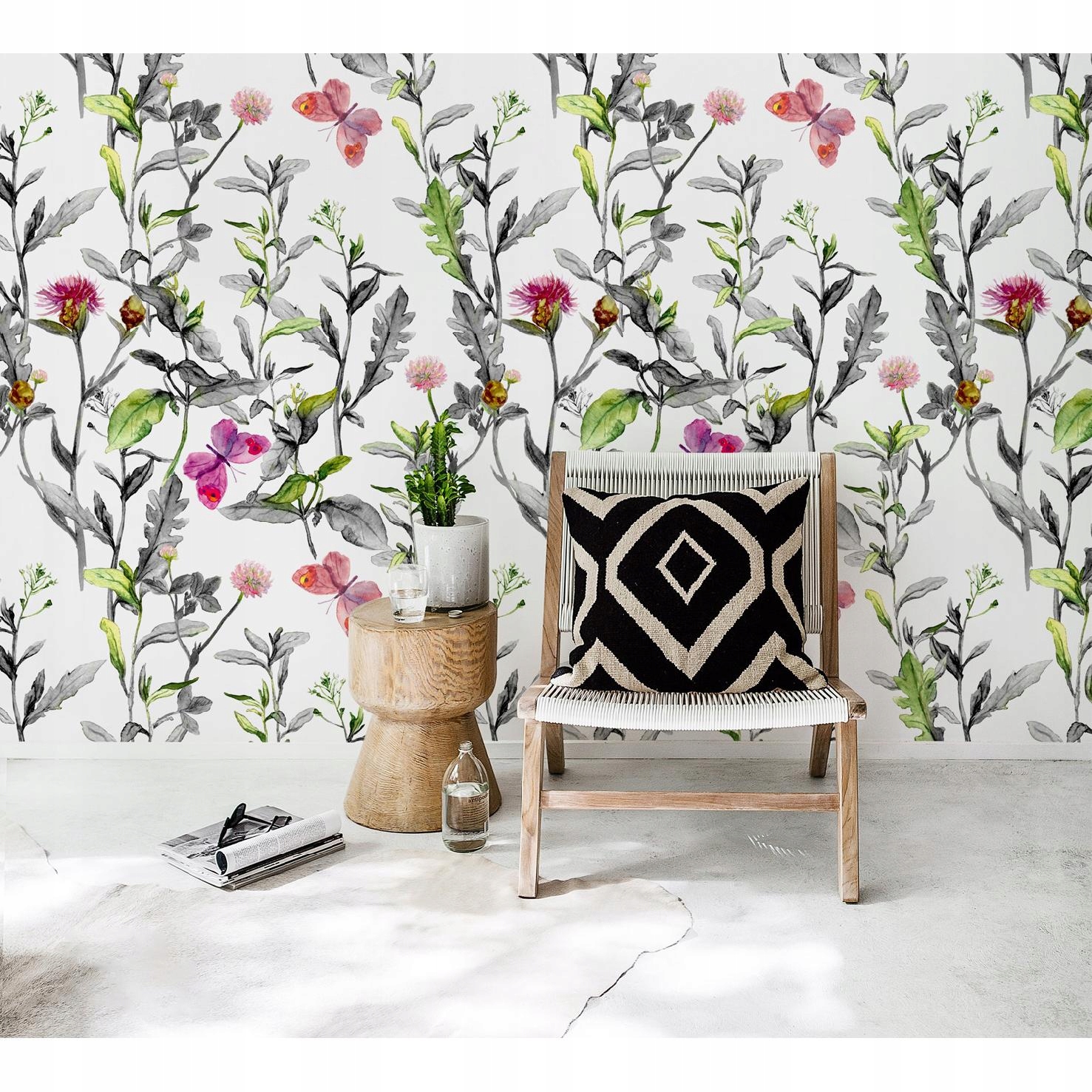 

Fototapeta ścienna Kwiaty łąkowe i motyl 360x250cm