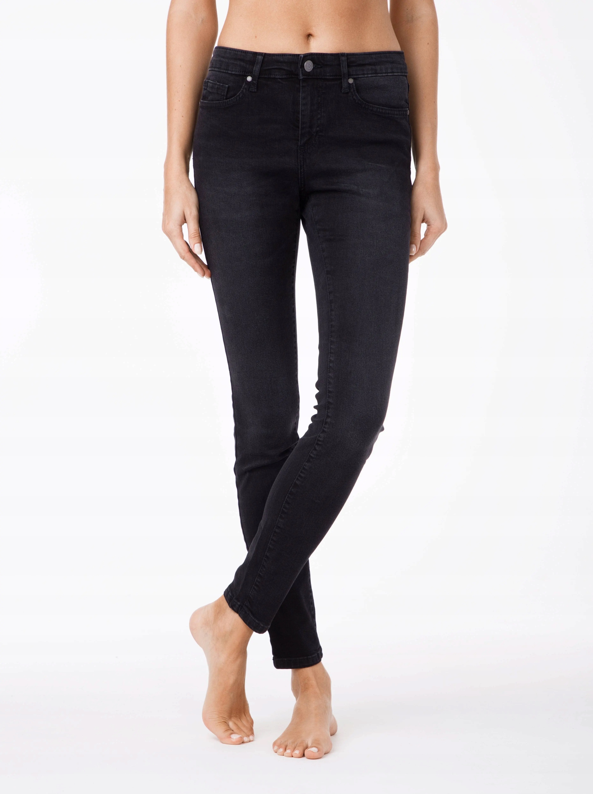 

Jeansy modelujące Skinny, czarne, r. XL