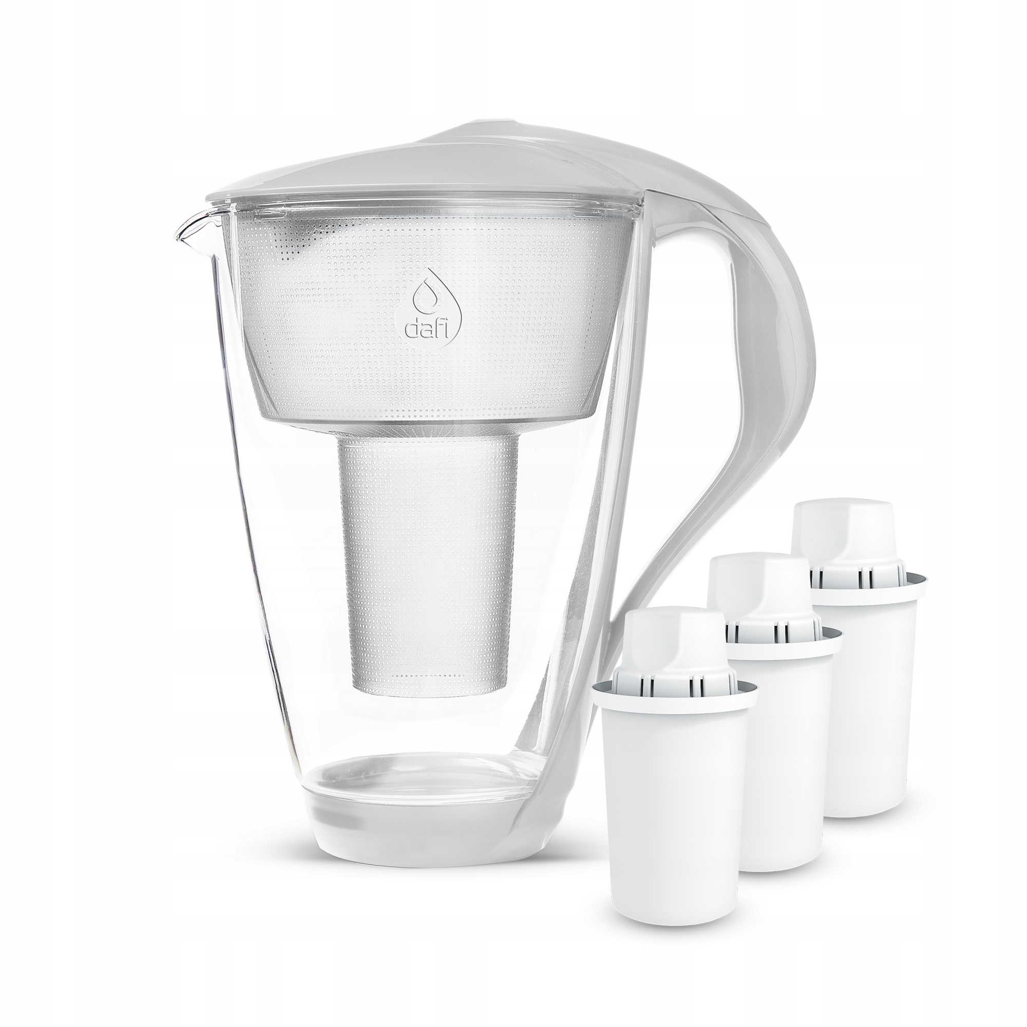 Skleněná Filtrační Konvice Dafi Crystal Led 2 l bílá 3 filtry classic