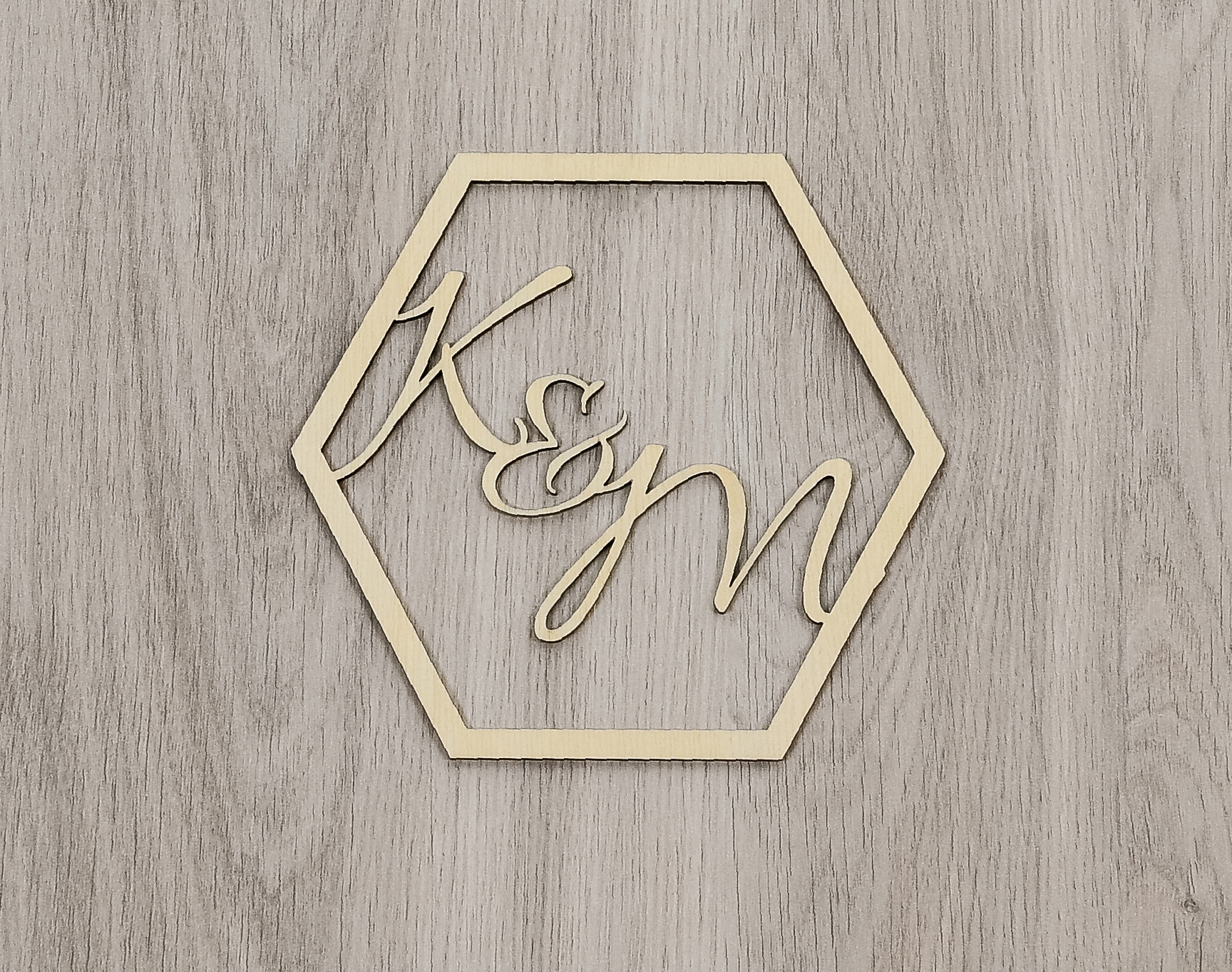 Koło obręcz drewno 1-szt napis Inicjały 40cm IAD4 Marka Dekor Laser