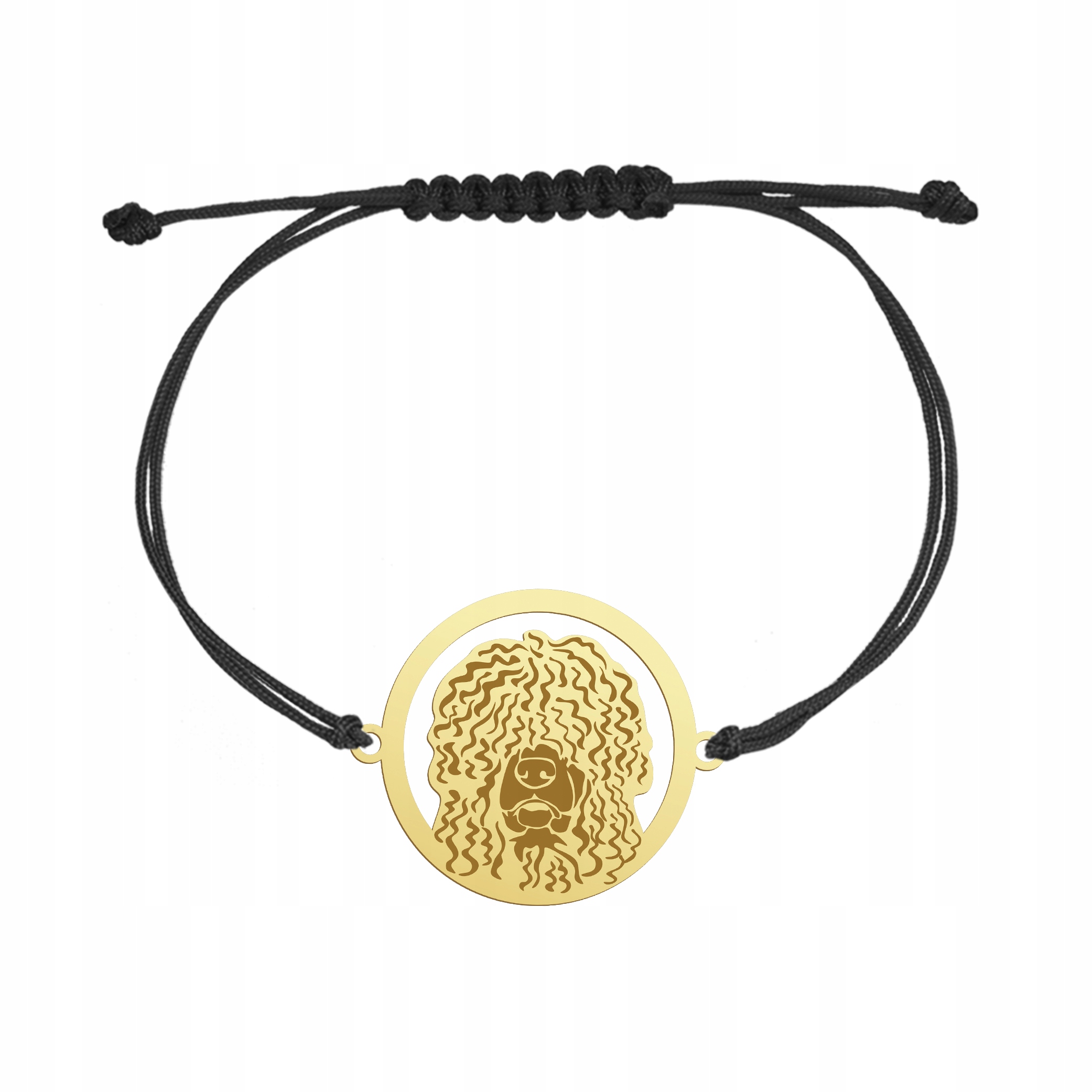 Pozlacený náramek Irský vodní španěl 925 Šňůra Gravírování Bonus