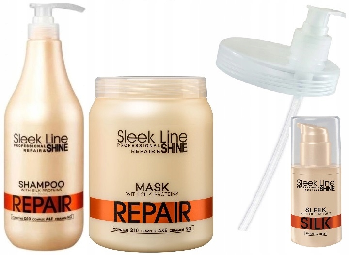 Stapiz Zestaw fryzjerski Repair Szampon +maska z pompką 2x1L jedwab 30ml
