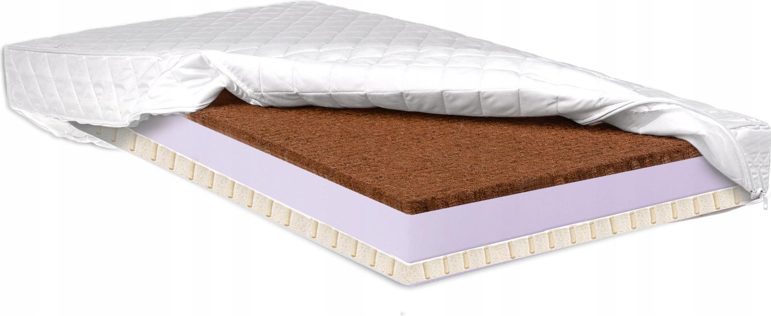 Materac 80x200 aż 3 warstwy kokosu i 6cm lateksu antyalergiczny H3 H5 14cm