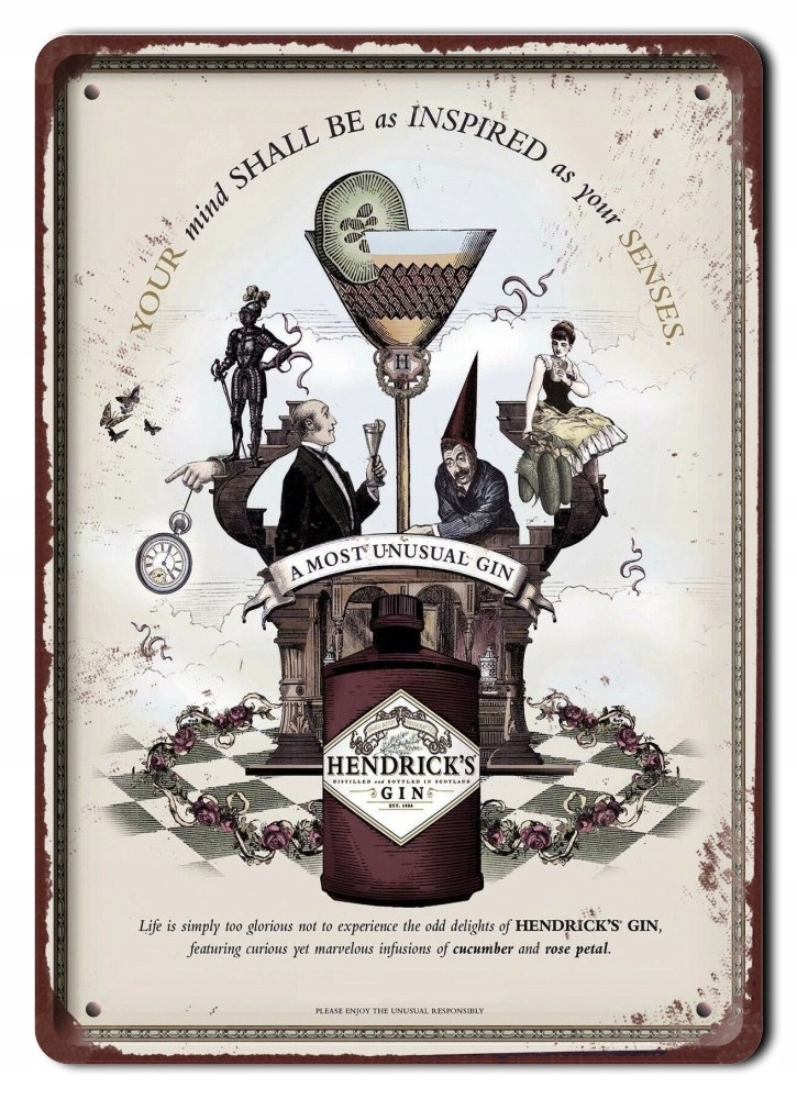 Gin Drink Metalowy Szyld Vintage Retro #09794