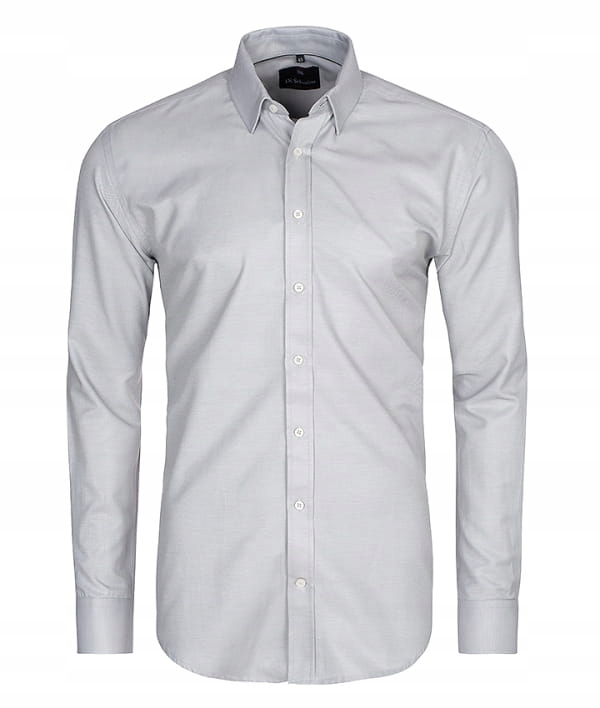 

Koszula Męska Szara Slim Fit Gładka 43