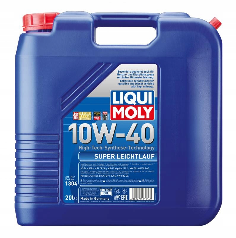 OLEJ LIQUI MOLY 10W40 20L SUPER LEICHTLA Rodzaj półsyntetyczne
