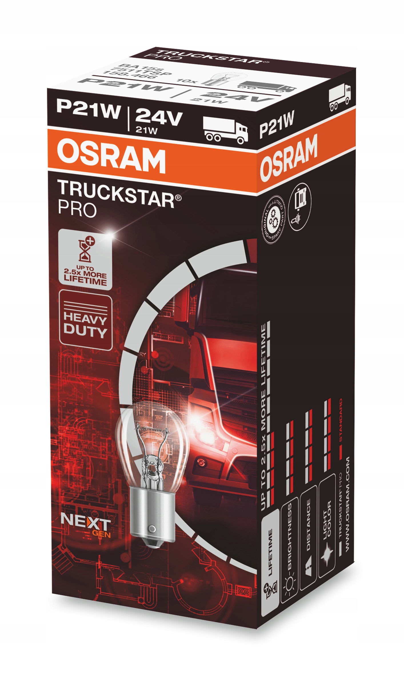 Żarówka P21W 24V BA15S Truckstarpro 7511TSP Osram