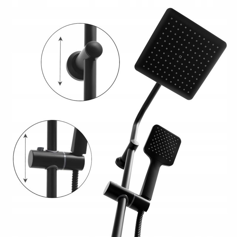 BATERIA - PRYSZNICOWA Z DESZCZOWNICĄ - CZARNA LOFT EAN (GTIN) 5904202155054