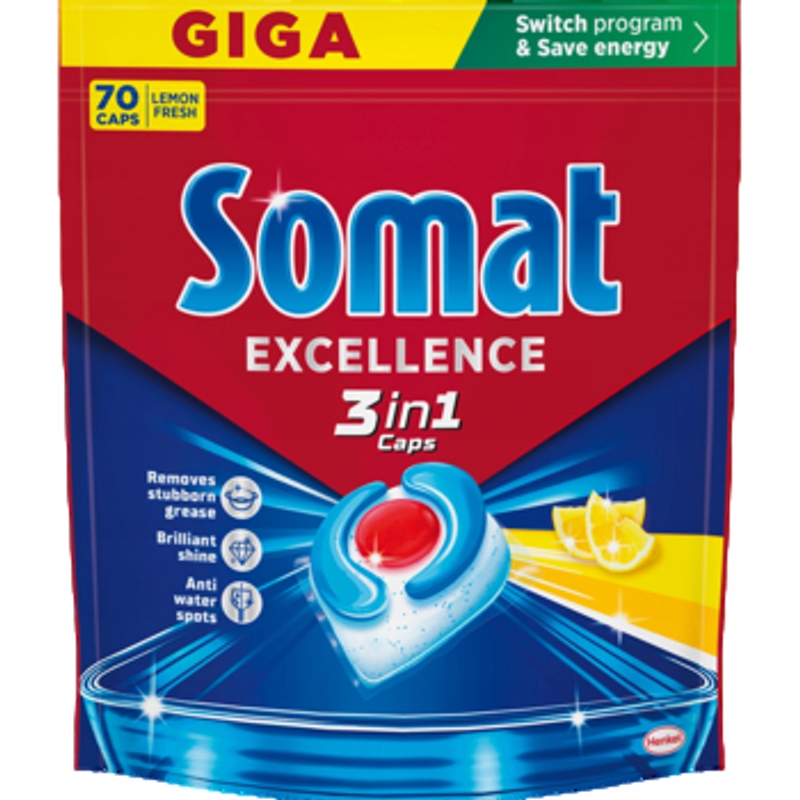 Somat Kapsle do myčky nádobí 3v1 Lemon 70 ks