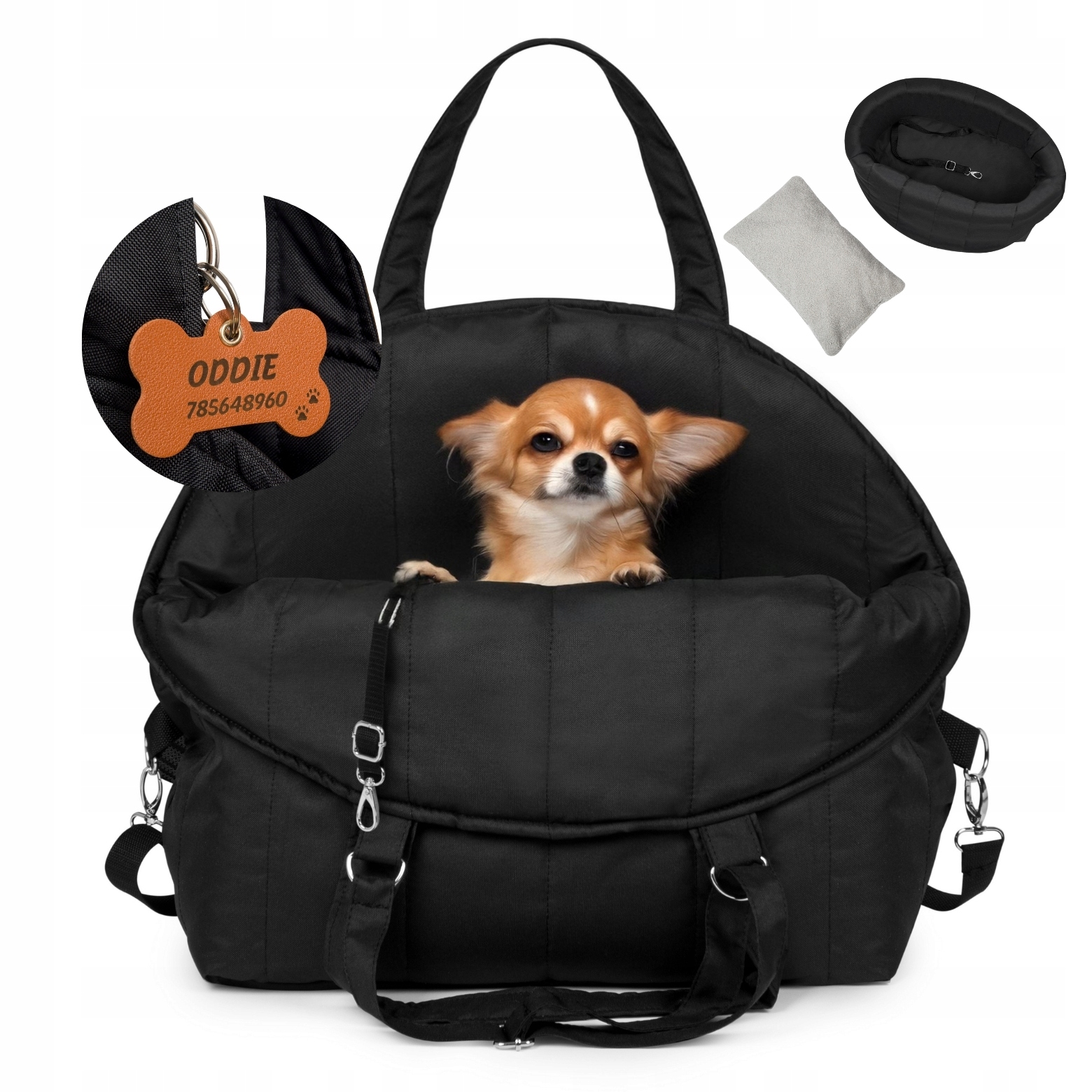 Levně Přepravka pro psa kočku Cestovní taška do auta Pelíšek 3v1 Dárek