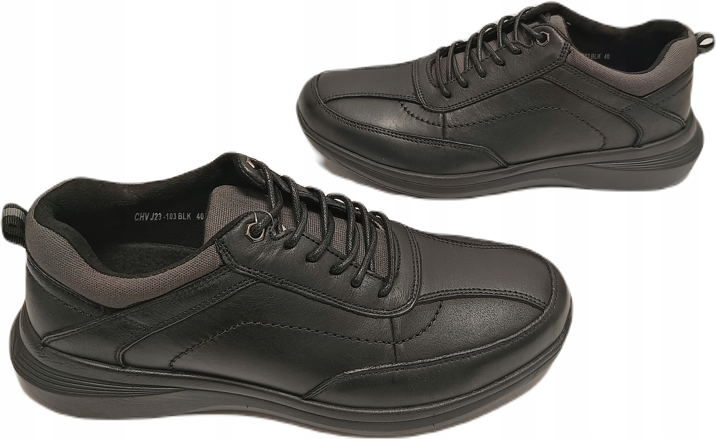 Lehké polobotky z kůže Sokolski J23-103 Černá r40