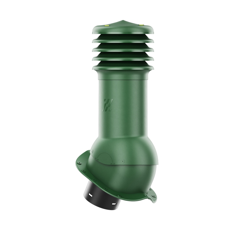 Vetrací krb HiVent pre plechovú krytinu, profil N fi 150 mm, zelený