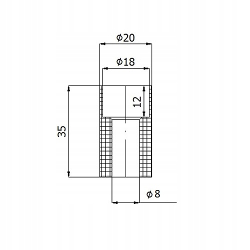 ROLKA PROWADZĄCA fi. 20 mm DO BRAM ZE ŚRUBĄ Typ do bram przesuwnych
