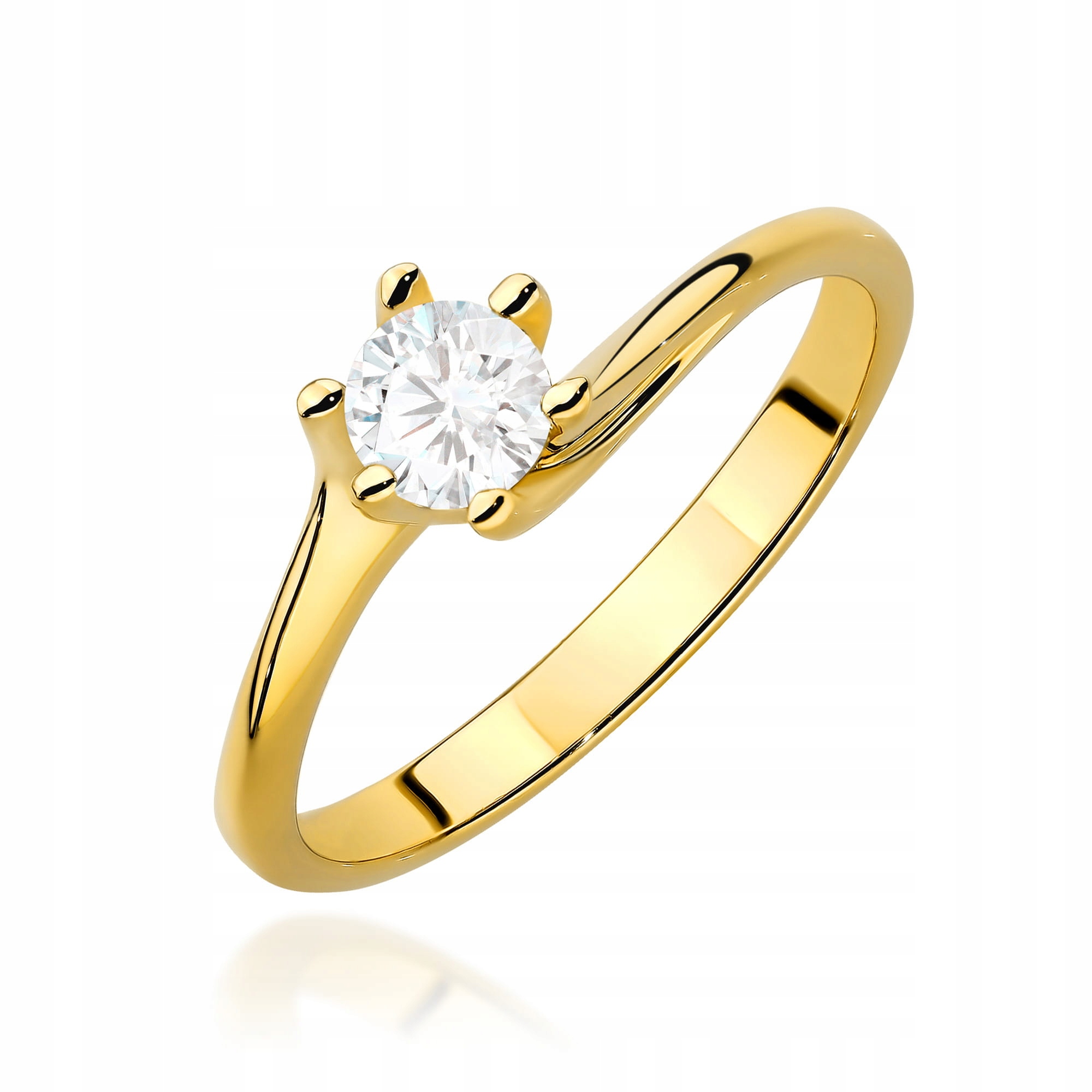 Zlatý Prstýnek 585 s laboratorním diamantem 0,50 ct