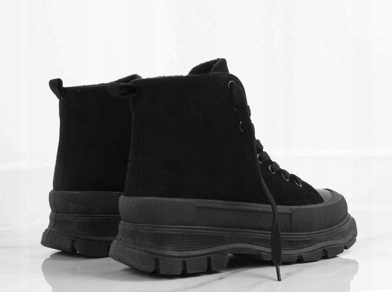 TRAMPKI WYSOKIE OCIEPLANE CZARNE PALLADI 37 Rozmiar UK 4