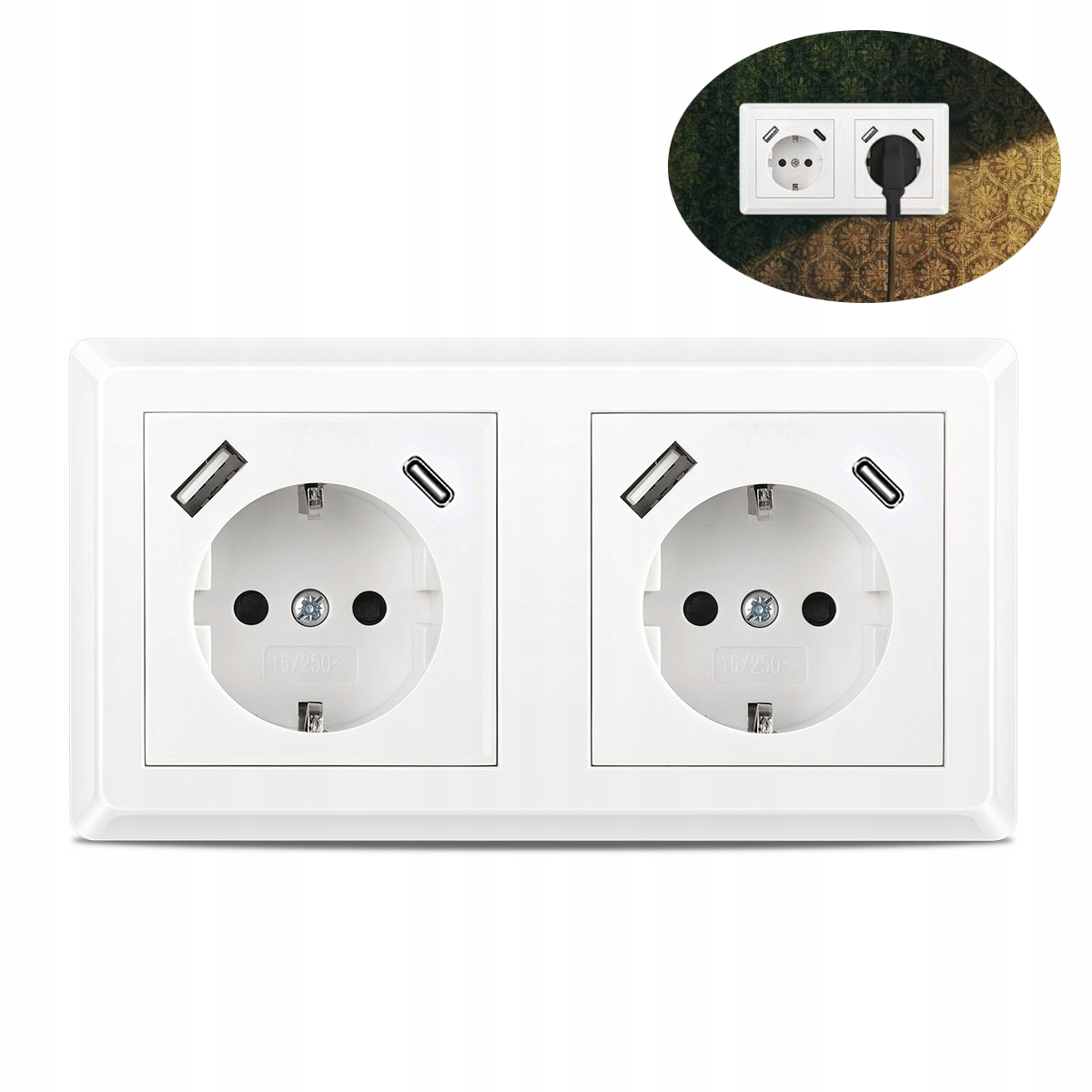 Německá 4-portová Usb zásuvka – nabíječka s portem Type-c