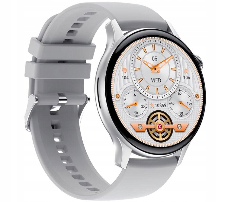 Chytré Hodinky Rubicon RNCF10 Stříbrné Mesky Amoled Hovory Puls Tepová Frekvence Fb