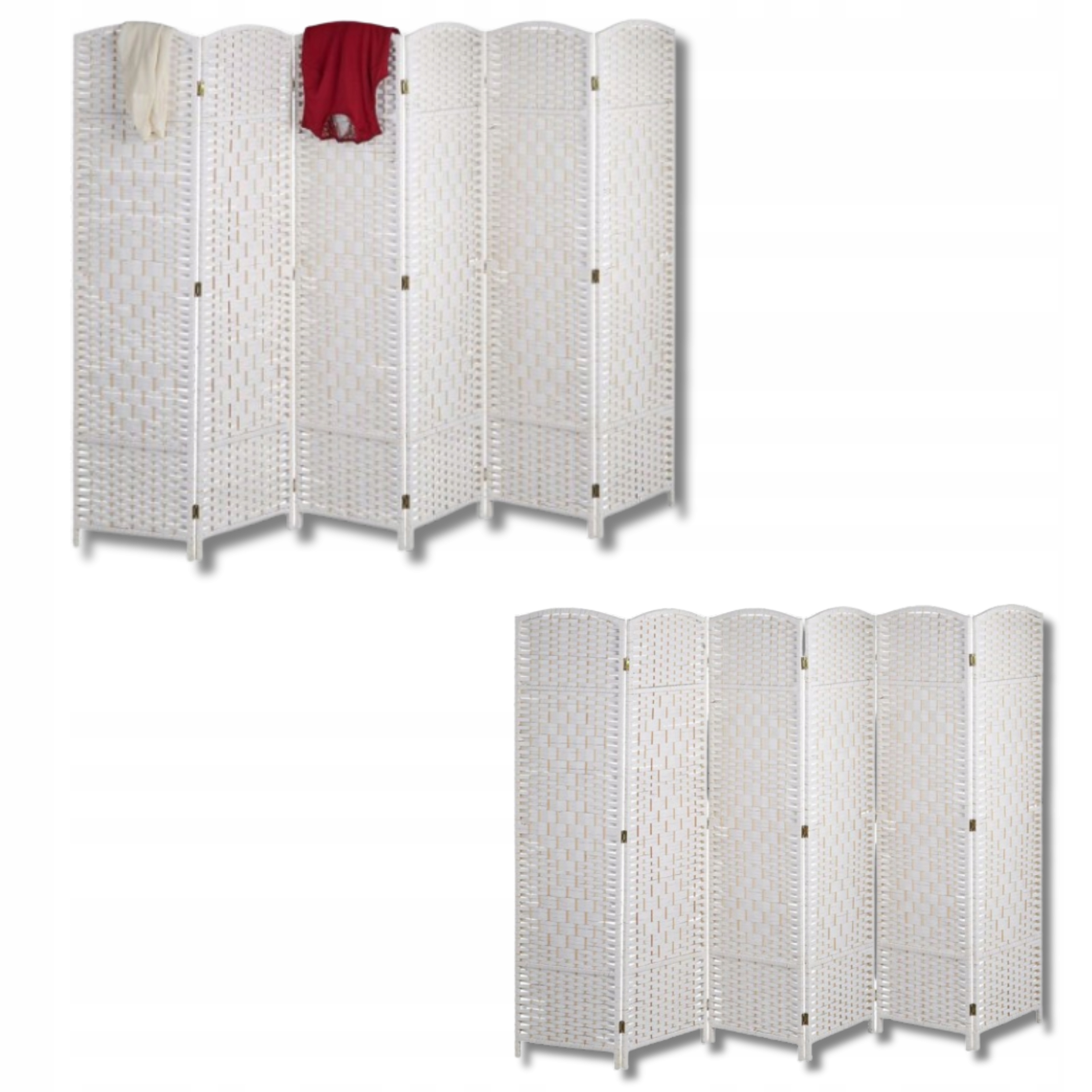 6-dielny pletený paraván skladacia bočná markíza Záclona Záhrada Obývačka