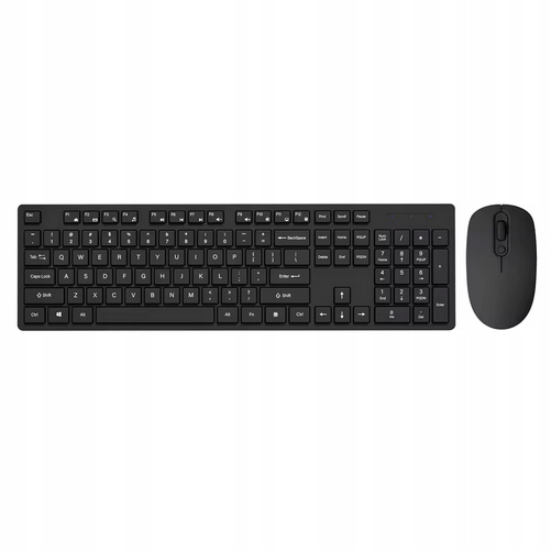KLAWIATURA MYSZ ZESTAW BEZPRZEWODOWY ERGONOMICZNY CZARNY DO LAPTOP PC USB