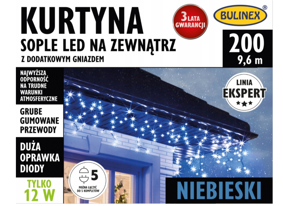 

Mocne Sople Zewnętrzne Led Lampki Kurtyna Bulinex