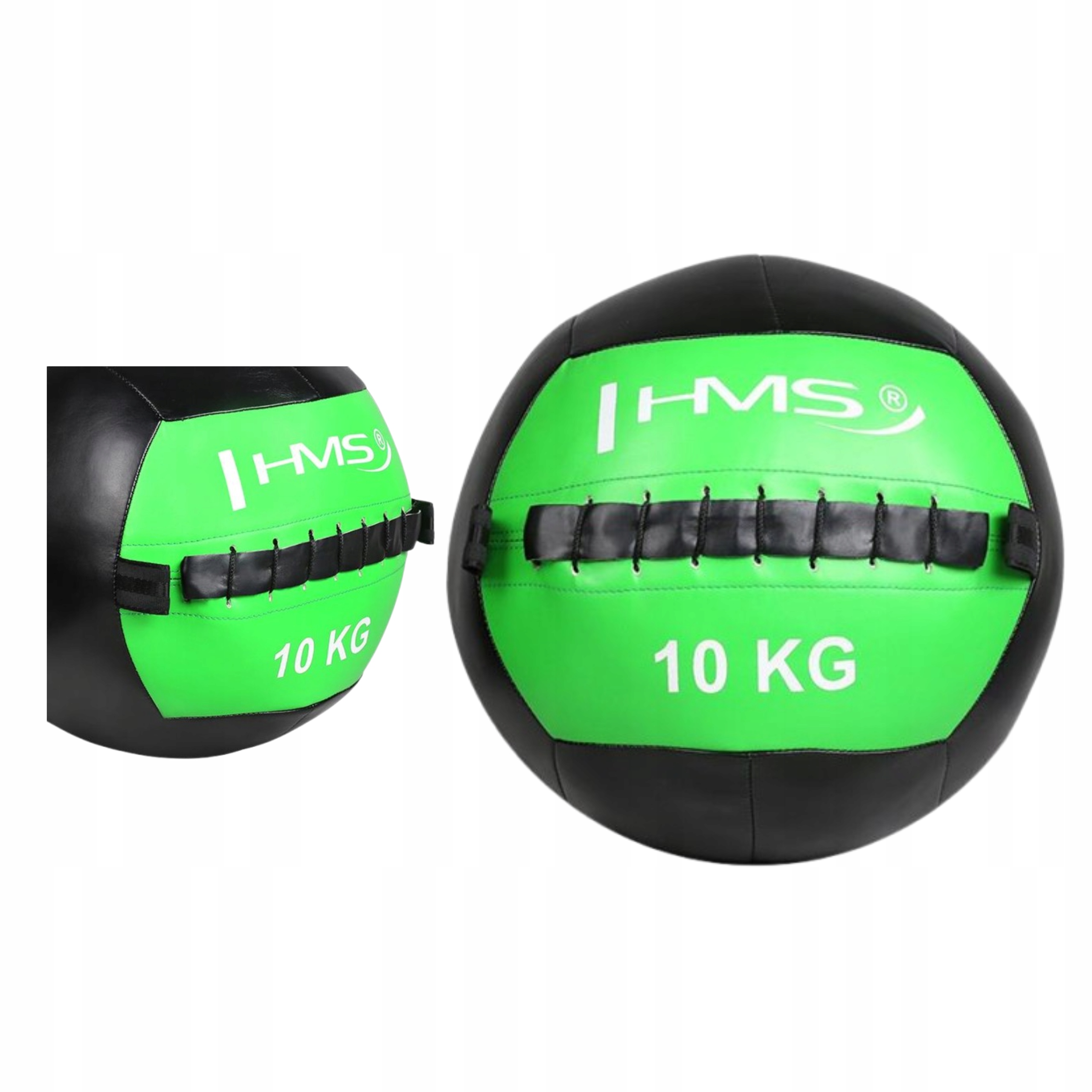 Kožený lékařský míč 10 kg Hms Wall Ball Crossfit pro cvičení, silný