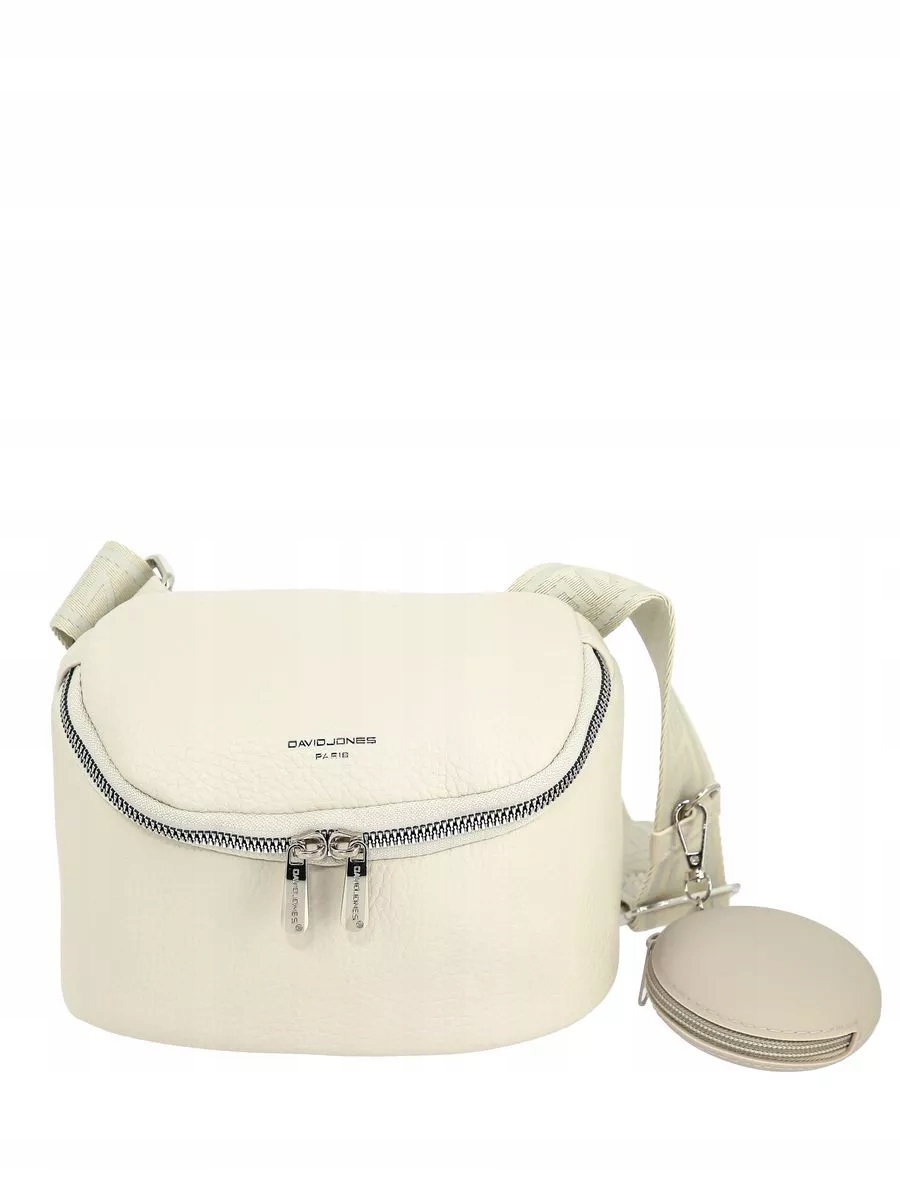 David Jones listonoszka damska skóra ekologiczna crossbody kość słoniowa Wielkość mała (nie mieszcząca A4)