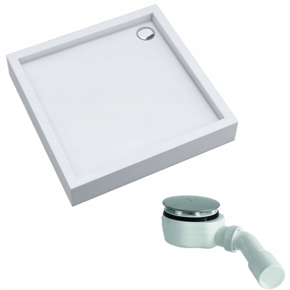 Čtvercová kompaktní sprchová vanička Schedline Favory Plus 90x90 bonus sifon