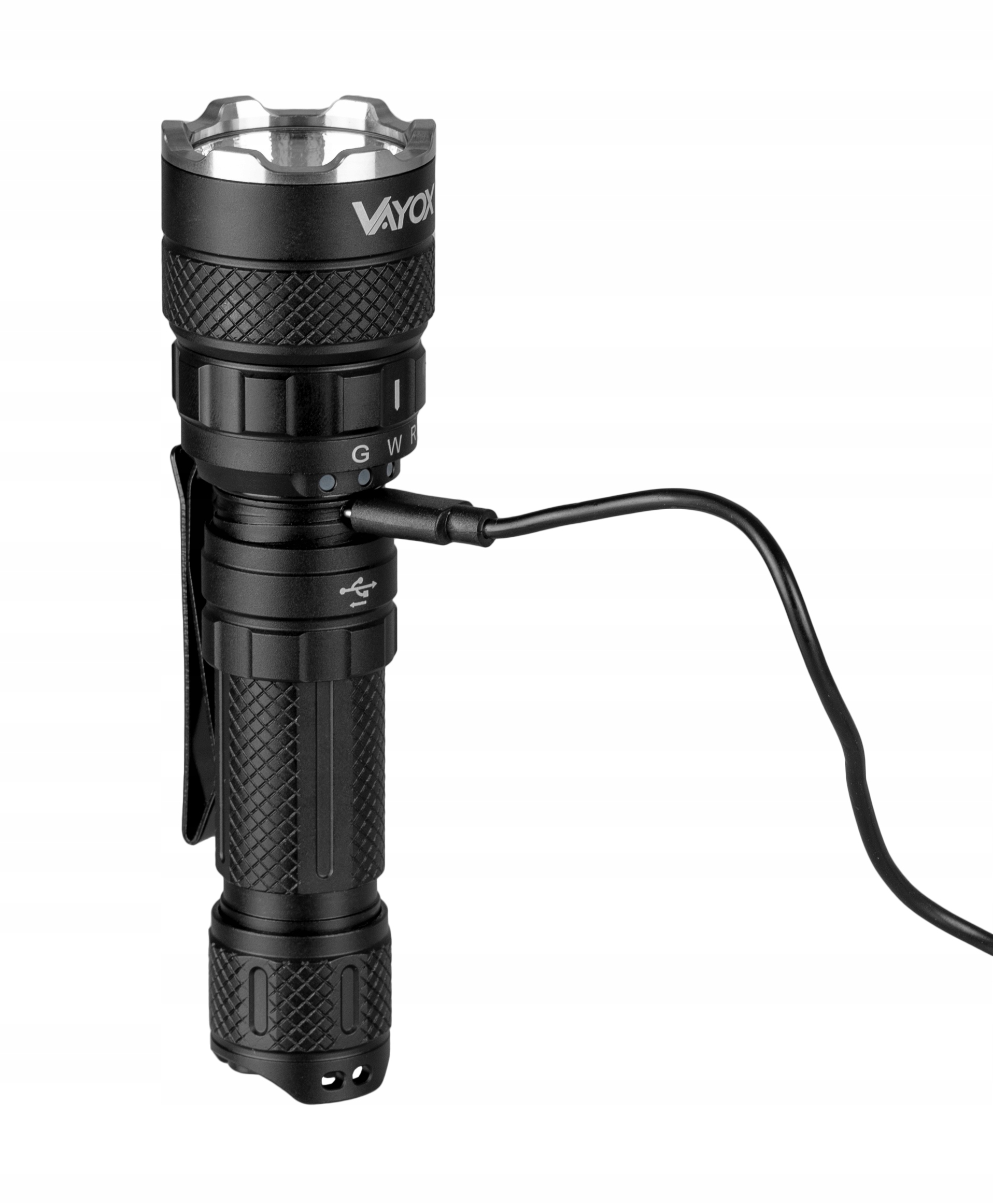 LATARKA LED TAKTYCZNA PRO KOLORY USB C BATON VAYOX Materiał aluminium