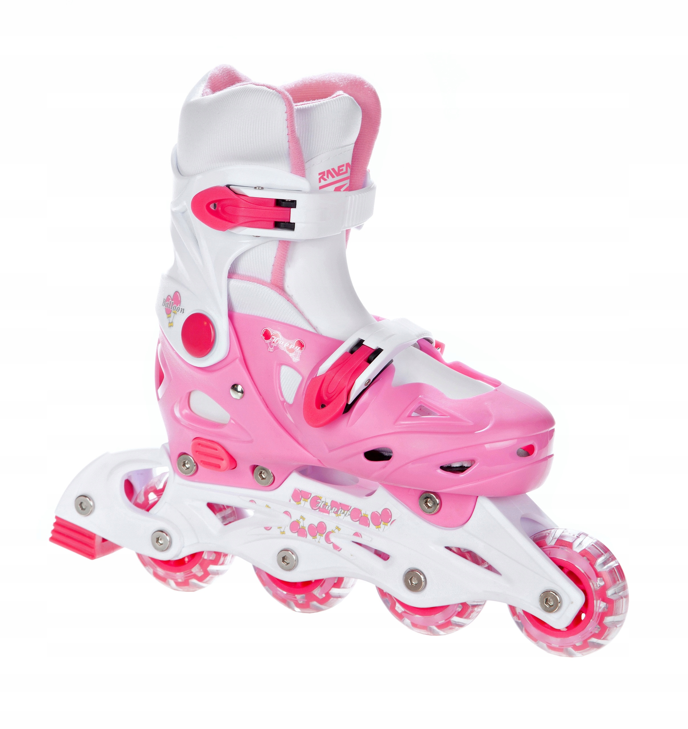 Rolki Łyżwy 4w1 RAVEN Balloon Pink 33-36 Kolor Różowy