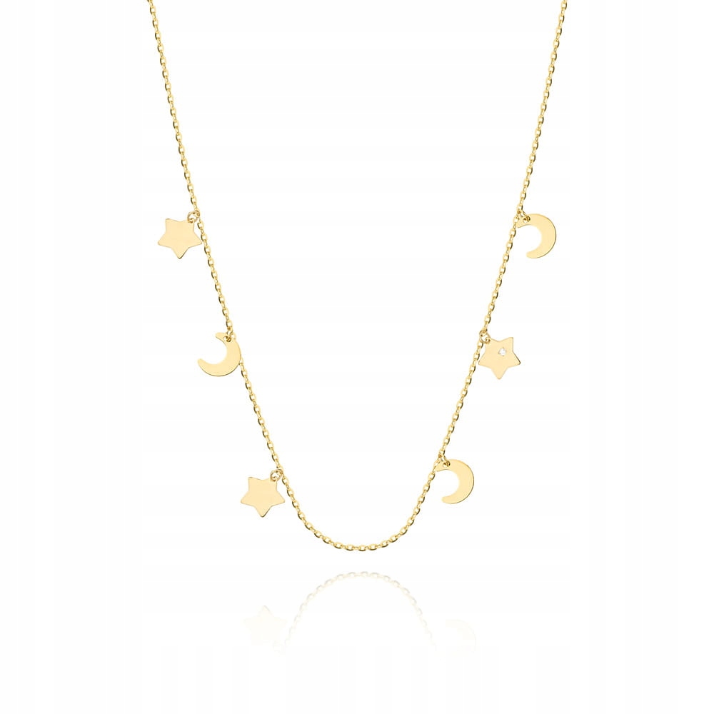 

Złoty Naszyjnik Choker Z Brylantem Gwiazdki Grawer