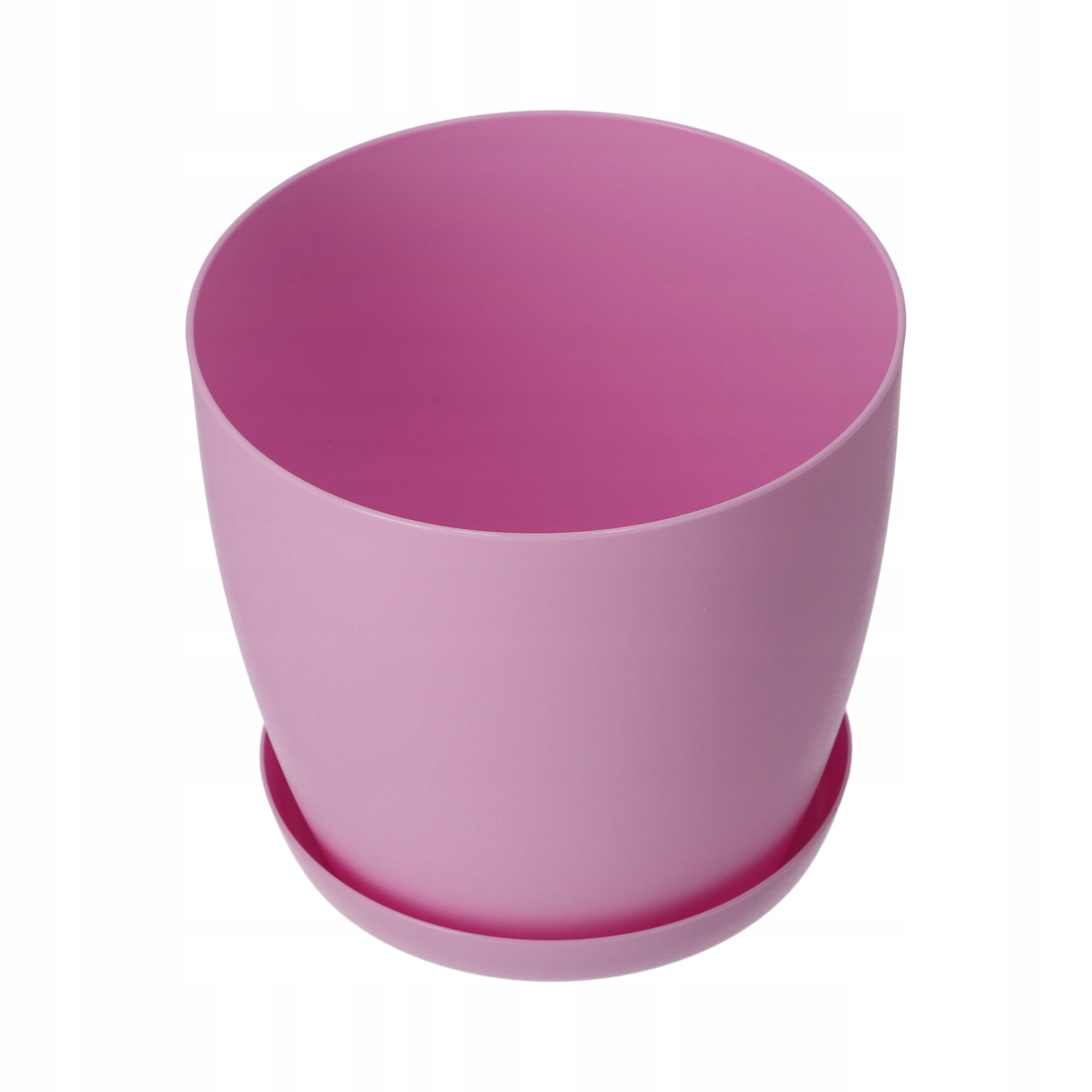 DONICZKA OSŁONKA DONICA 20cm NA KWIATY MATOWA RÓŻOWA PLASTIKOWA PODSTAWKA Średnica 20 cm