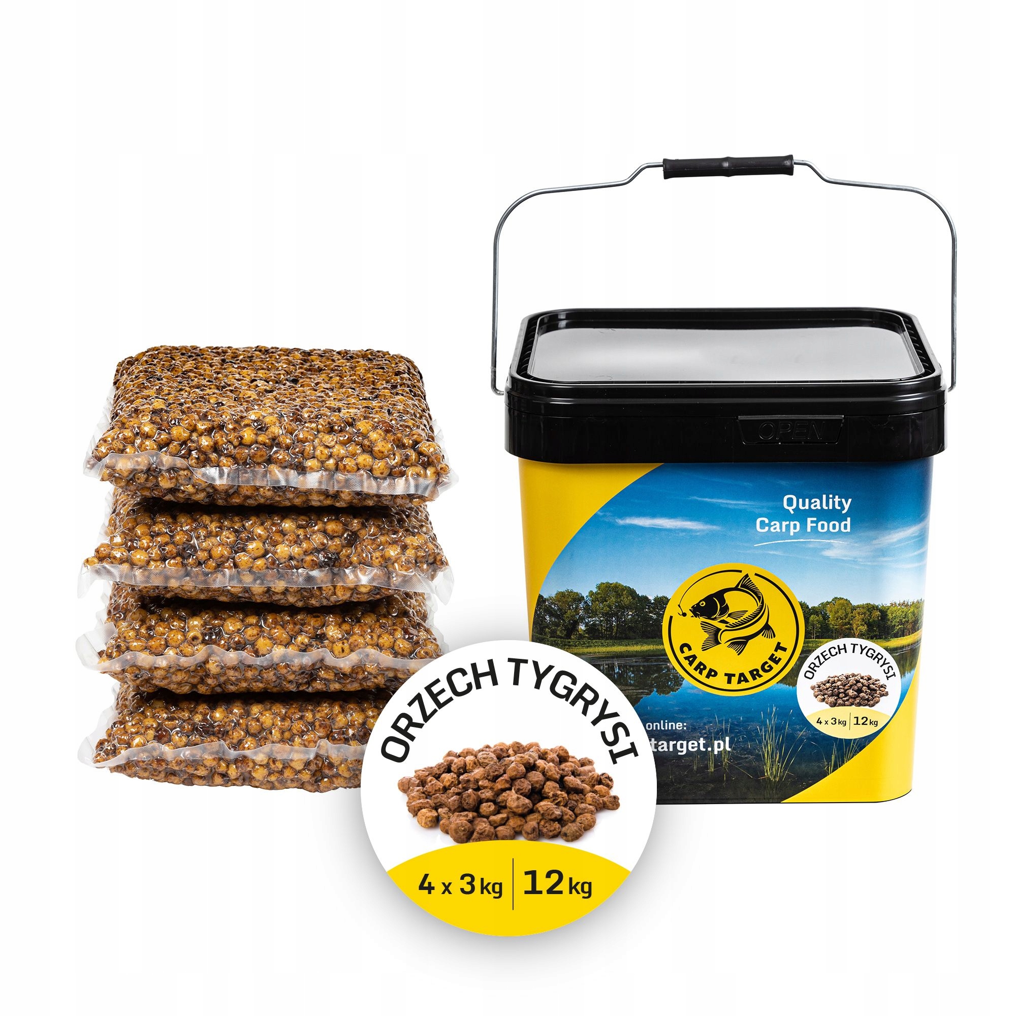 Tygří ořech Hotová Návnada 12 kg (4x3 kg) kbelík 17 l