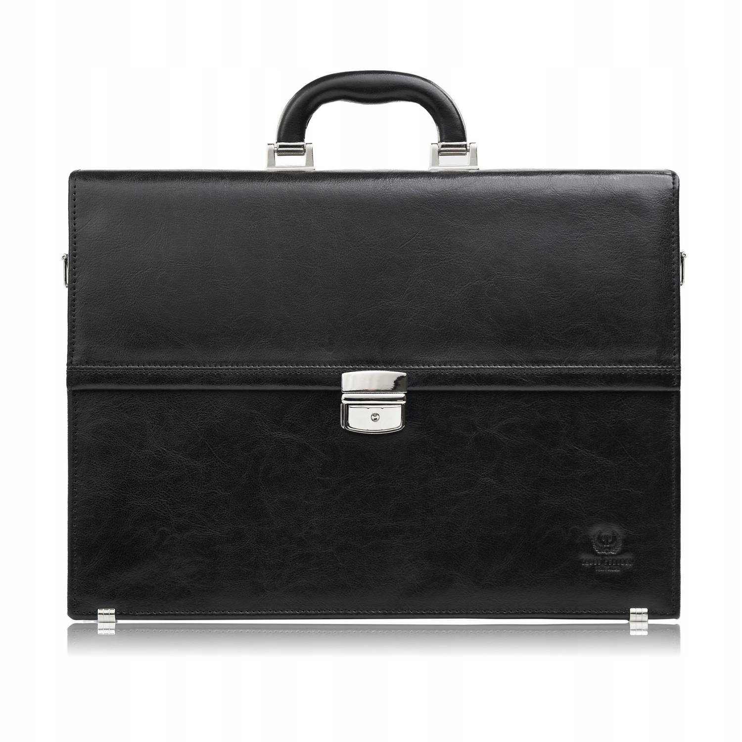 Pánská kožená aktovka do ruky i přes rameno elegantní černá Paolo Peruzzi