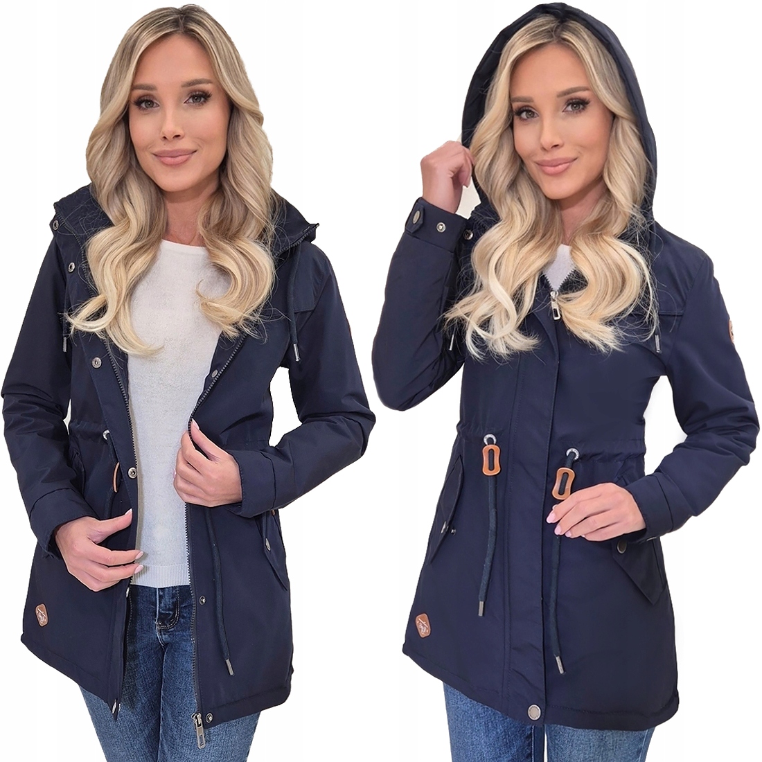 Jarní Dámská Klasická Přechodová Bunda Parka S Kapucí XL