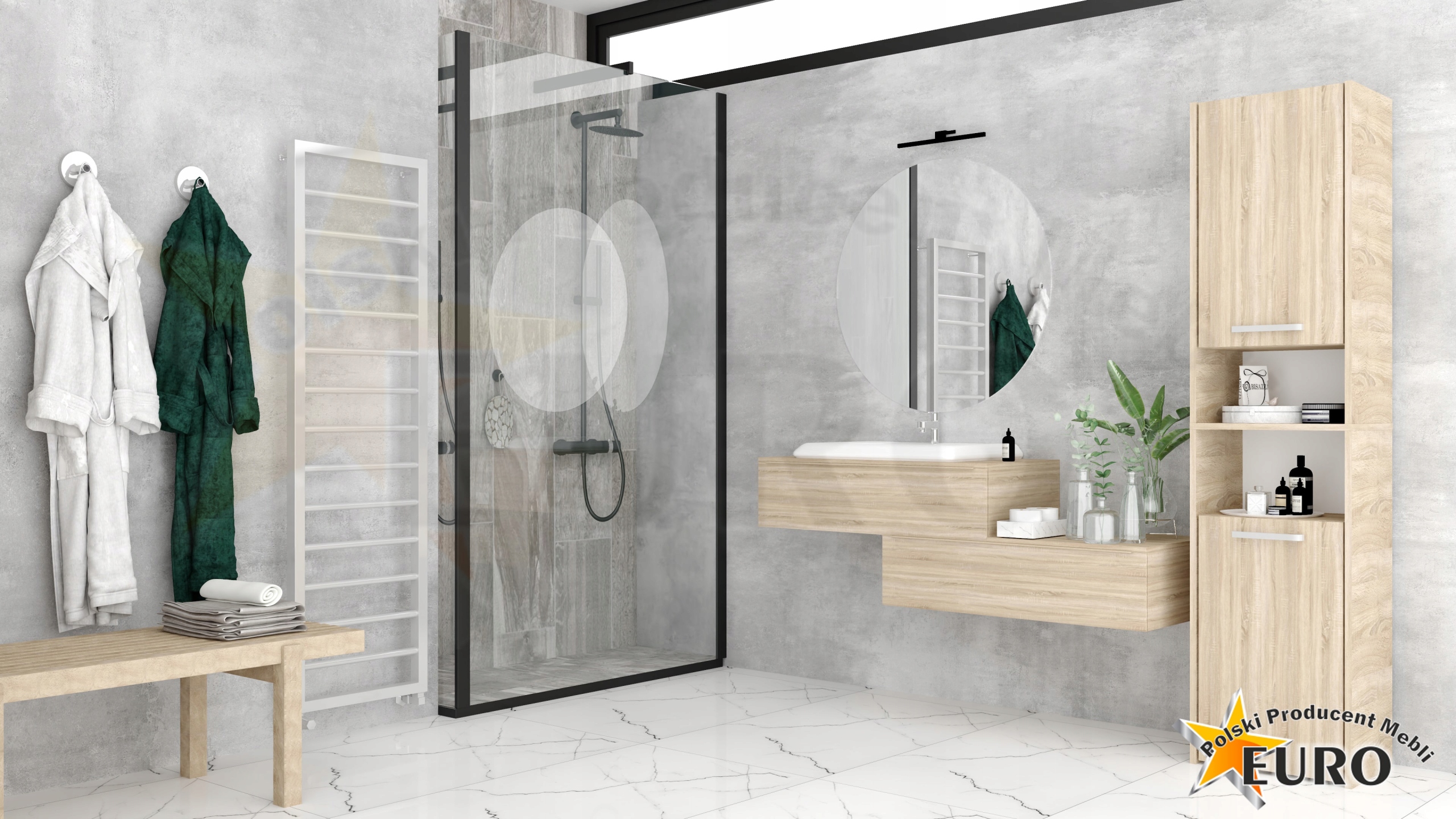 SZAFKA ŁAZIENKOWA 30CM REGAŁ SŁUPEK SONOMA 6 PÓŁEK Typ stojące