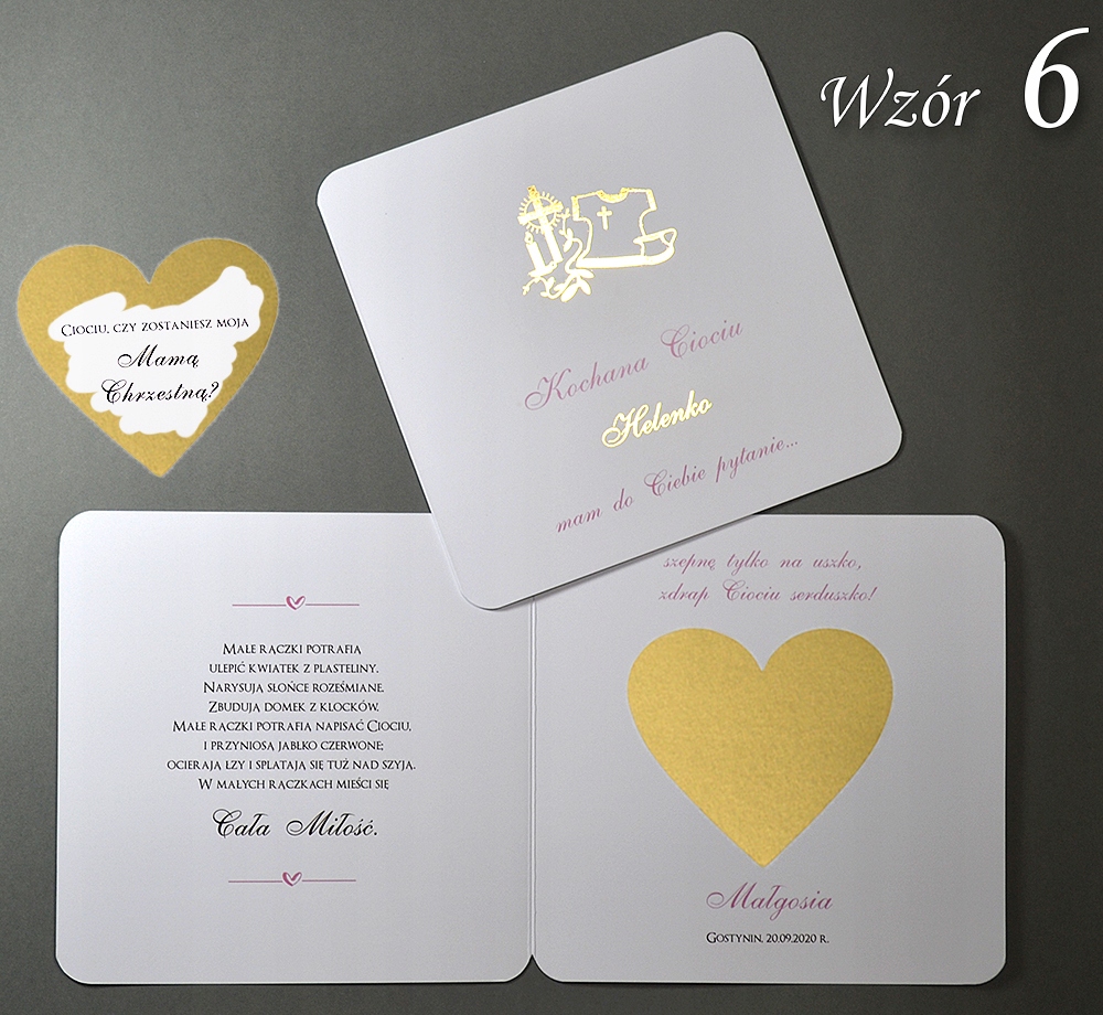Prośba Pytanie Zdrapka Chrzestnej PERSONALIZOWANA Waga produktu z opakowaniem jednostkowym 0.02 kg