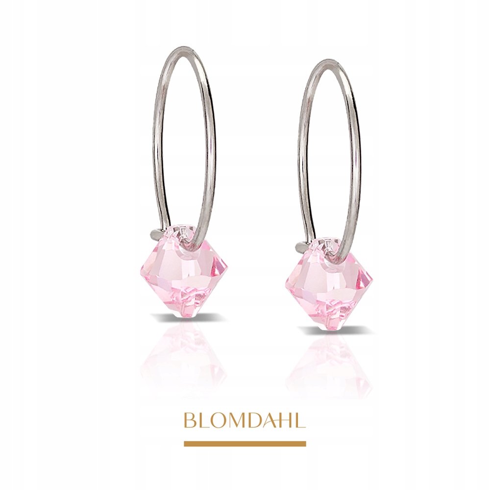 Blomdahl Náušnice Bicone Light Rose 6 mm