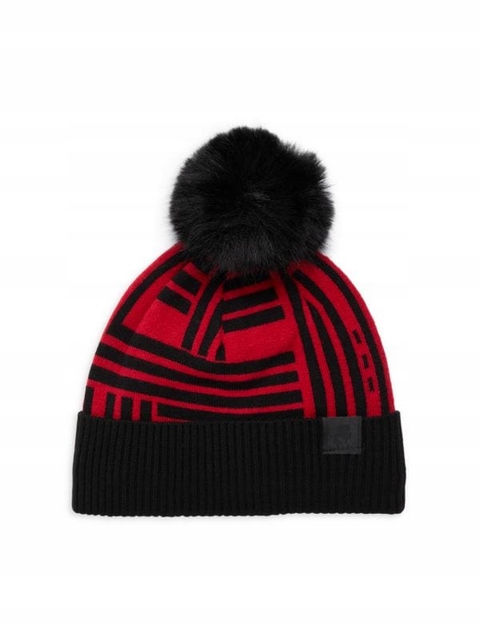 Karl Lagerfeld dámská zimní čepice Pom Pom červená univerzální
