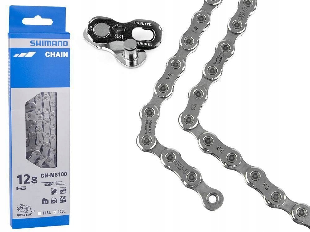 Łańcuch Rowerowy Shimano CN-M6100 Hg 12-RZĘDOWY 126 Ogniw Quick-link