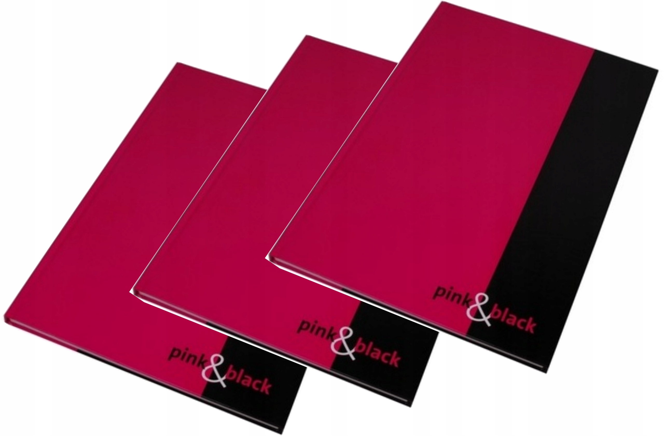 3xBRULION OXFORD A4 LINIA 96K PINK&BLACK wyprzedaż