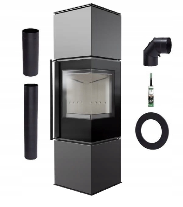 Volně Kamna Ocelová Rohová Kamnáře Ren M Pravá Sada