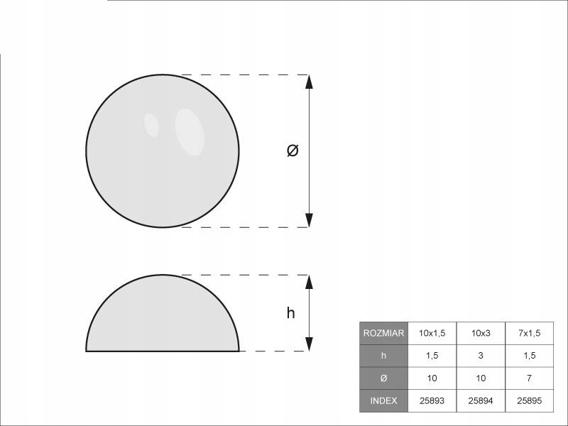 ODBOJNIK SILIKONOWY AMORTYZATOR LISTEK 50 kropka Rodzaj amortyzator