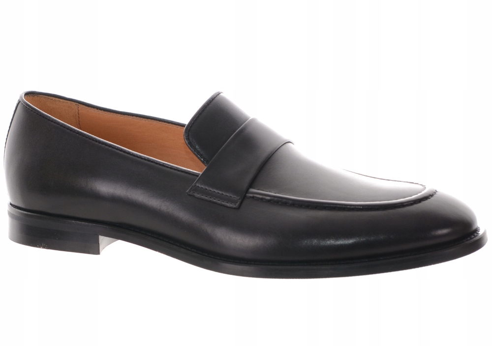 Pánské Mokasíny Z Přírodní Kůže Černé Kožené Elegantní Ryłko 41