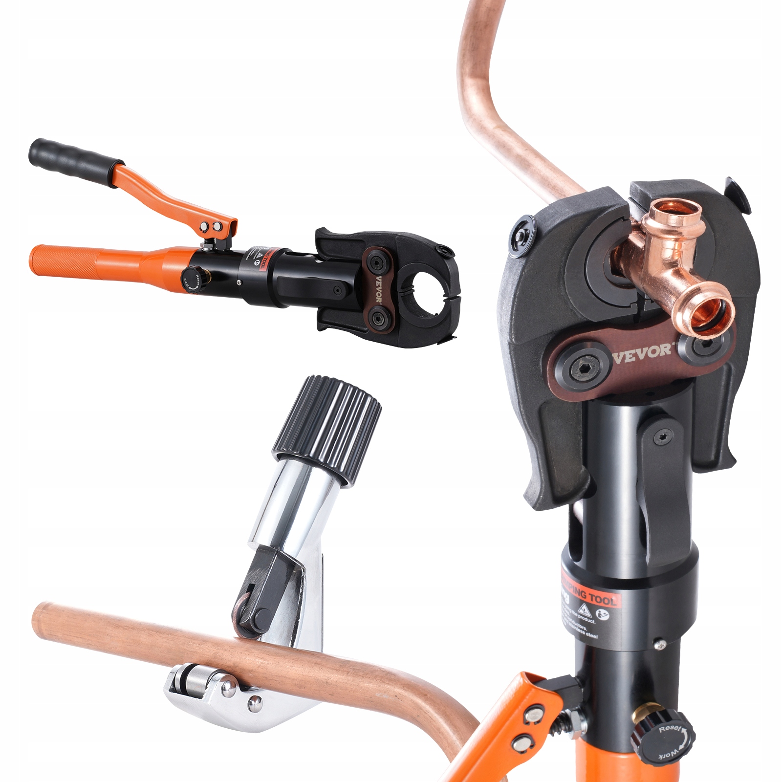 Hydraulický Nástroj Na Upínanie Medených Rúrok Vevor 4 Matrice 360