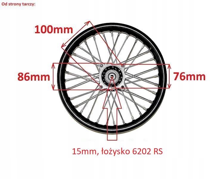 KOLO FELGA RAFKA CROSS TYL 14 OSKA 15mm Rims manufacturer Other