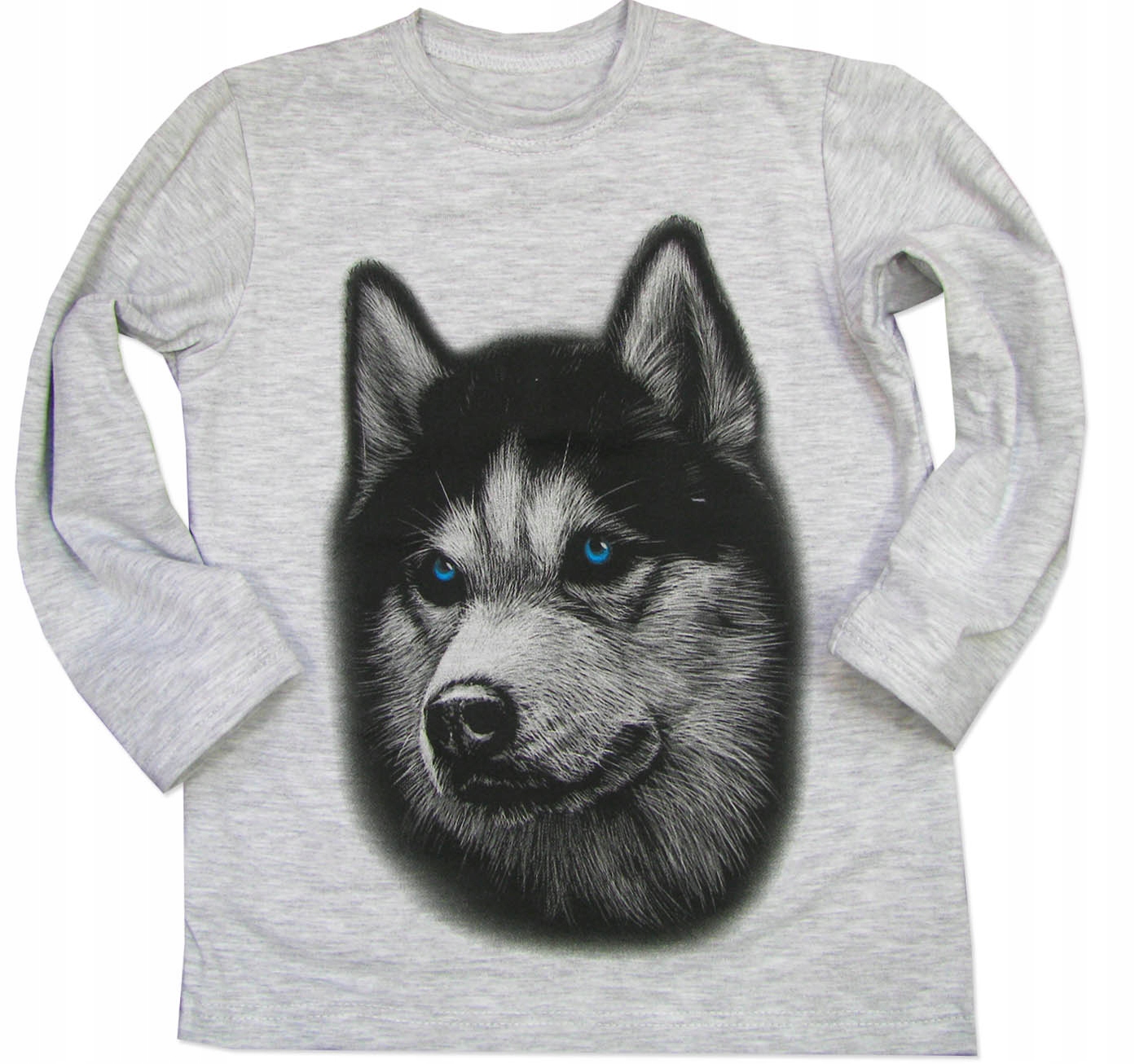 

110 Bluzka bawełniana pies Husky Animals szara