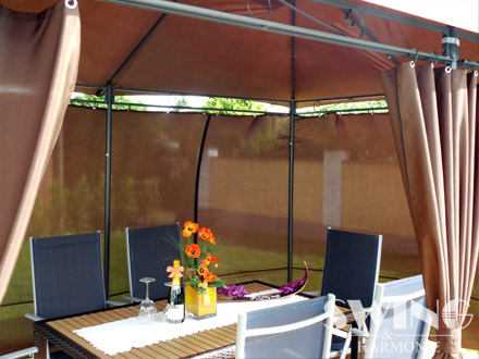 PAWILON OGRODOWY 3X4 NAMIOT OGRODOWY OŚWIETLENIE LED ZASŁONY BRĄZOWY BRĄZ Producent inna